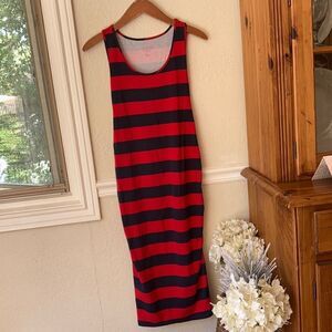 Women’s Sleeveless Blue And Red Maternity Dress